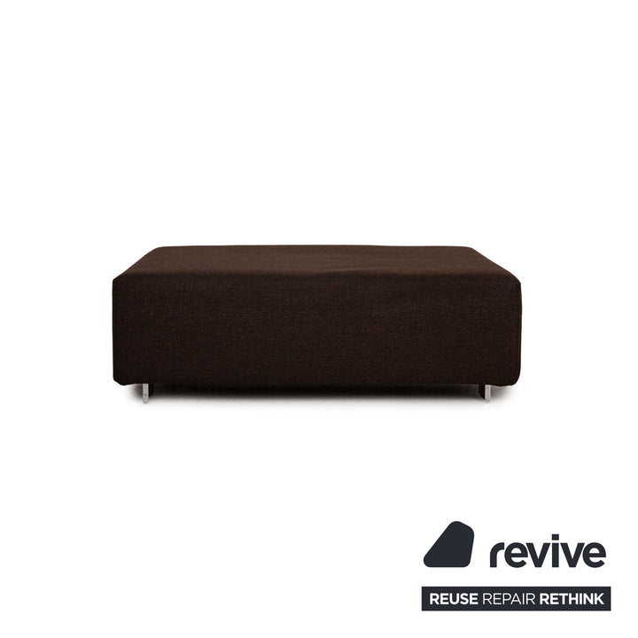 Brühl Fields Stoff Sofa Garnitur Braun Dunkelbraun Ecksofa Hocker Couch Funktion Recamiere links