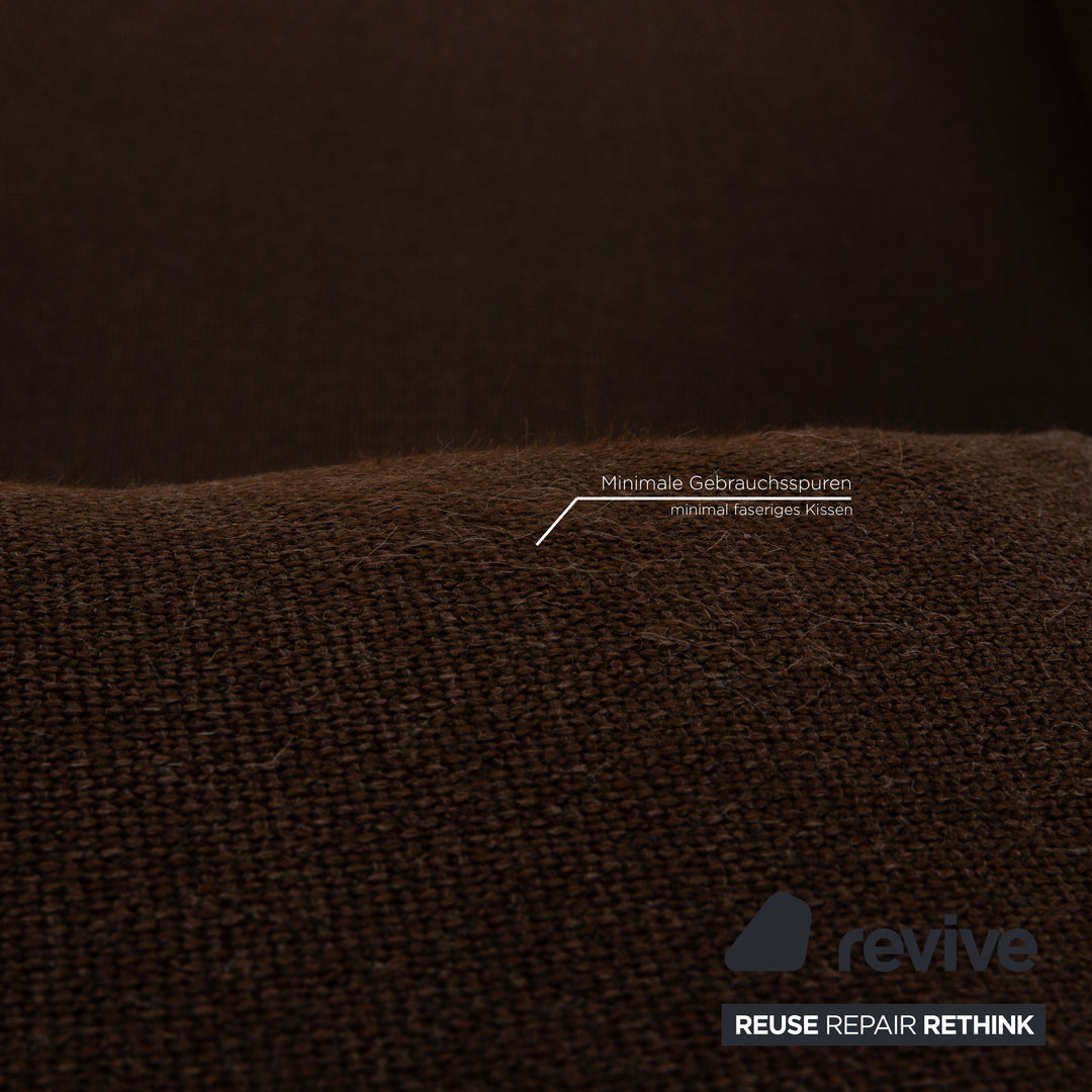 Brühl Fields Stoff Sofa Garnitur Braun Dunkelbraun Ecksofa Hocker Couch Funktion Recamiere links