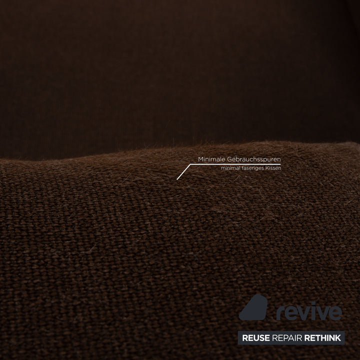 Brühl Fields Stoff Sofa Garnitur Braun Dunkelbraun Ecksofa Hocker Couch Funktion Recamiere links
