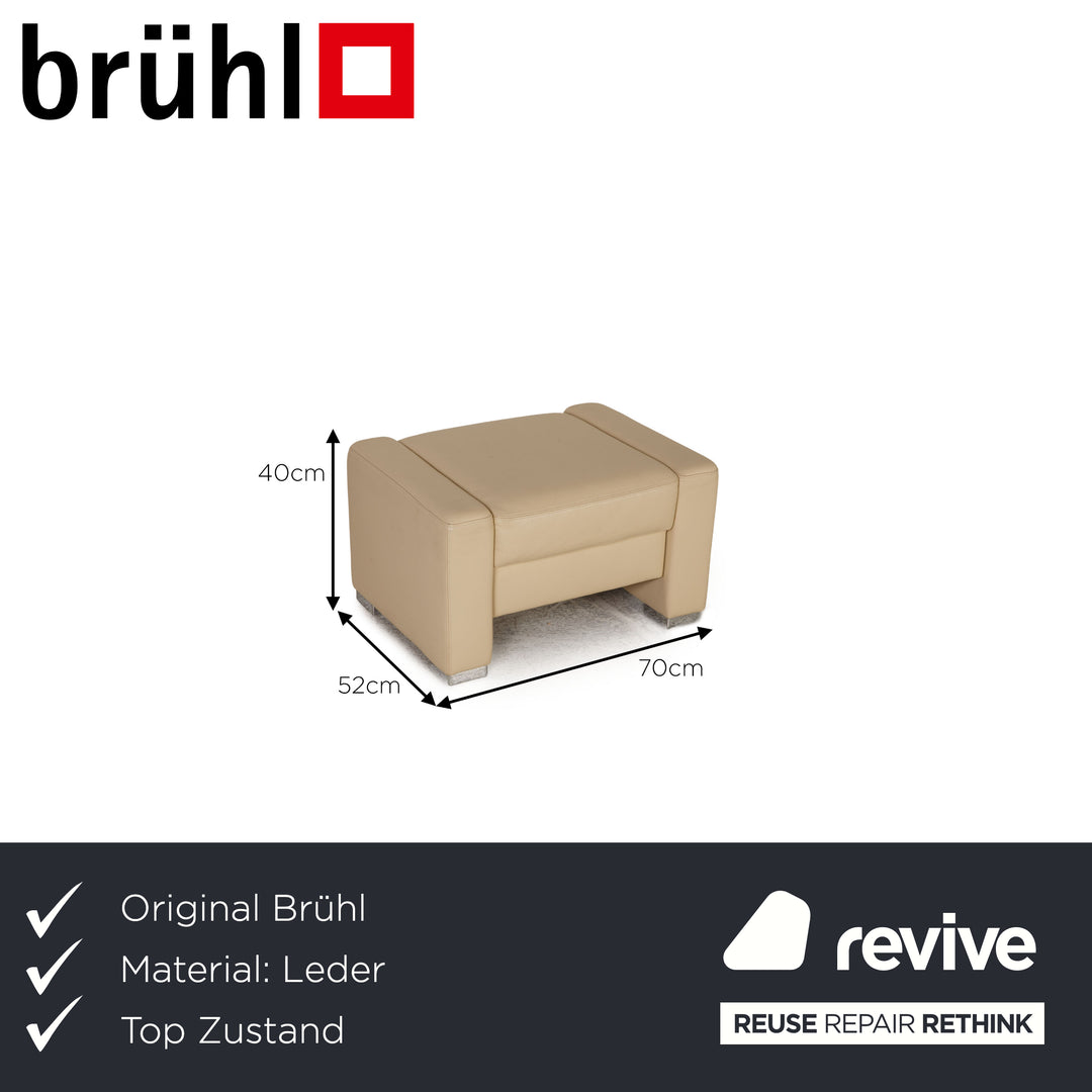Brühl Francis Leder Hocker Creme
