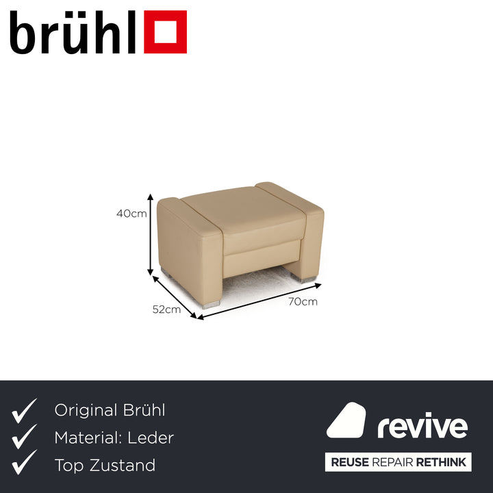 Brühl Francis Leder Hocker Creme