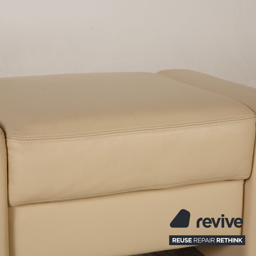 Brühl Francis Leder Hocker Creme