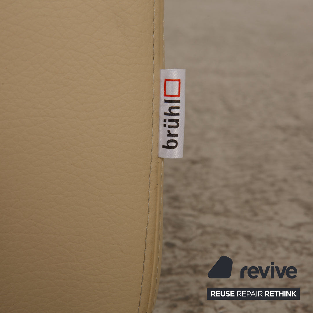 Brühl Francis Leder Hocker Creme