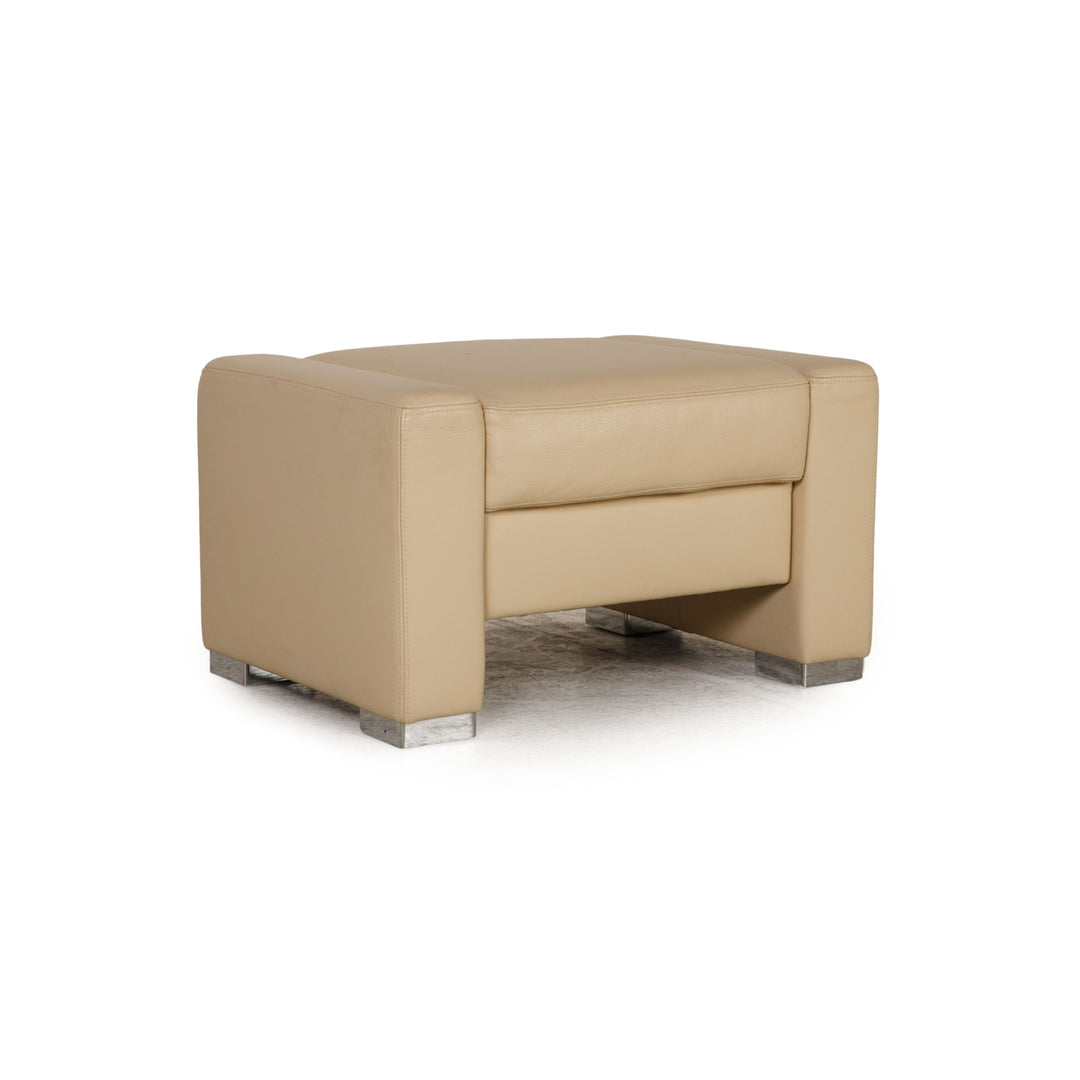 Brühl Francis Leder Hocker Creme