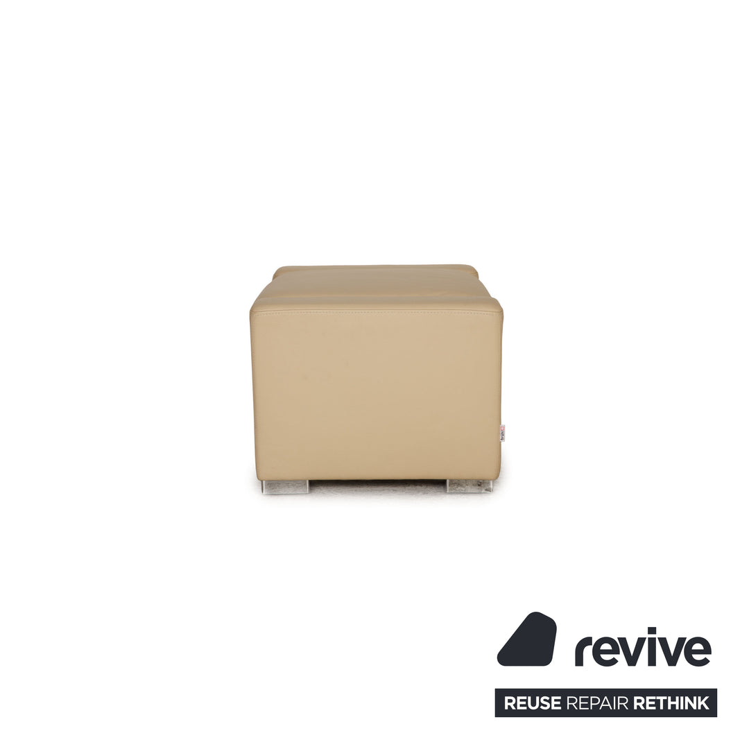 Brühl Francis Leder Hocker Creme