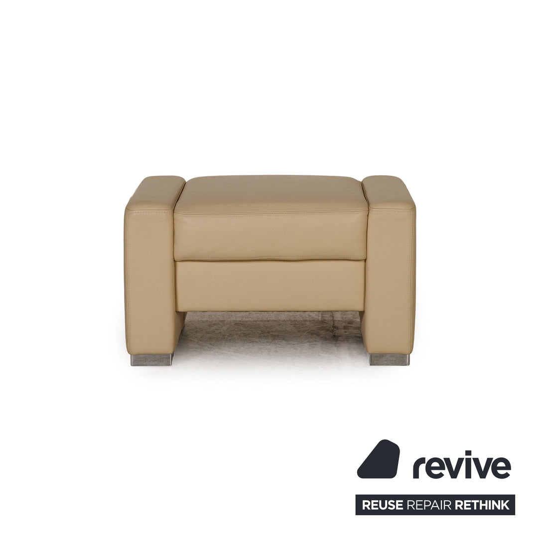 Brühl Francis Leder Hocker Creme