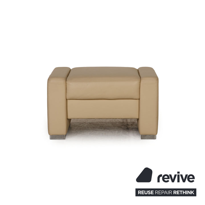 Brühl Francis Leder Hocker Creme