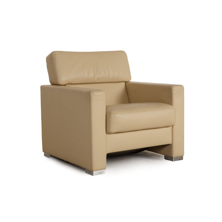 Brühl Francis Leder Sessel Creme Funktion