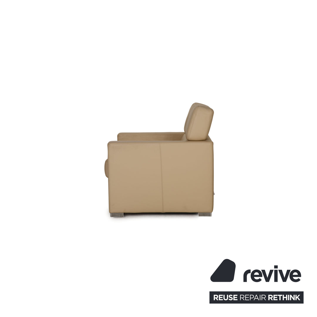 Brühl Francis Leder Sessel Creme Funktion