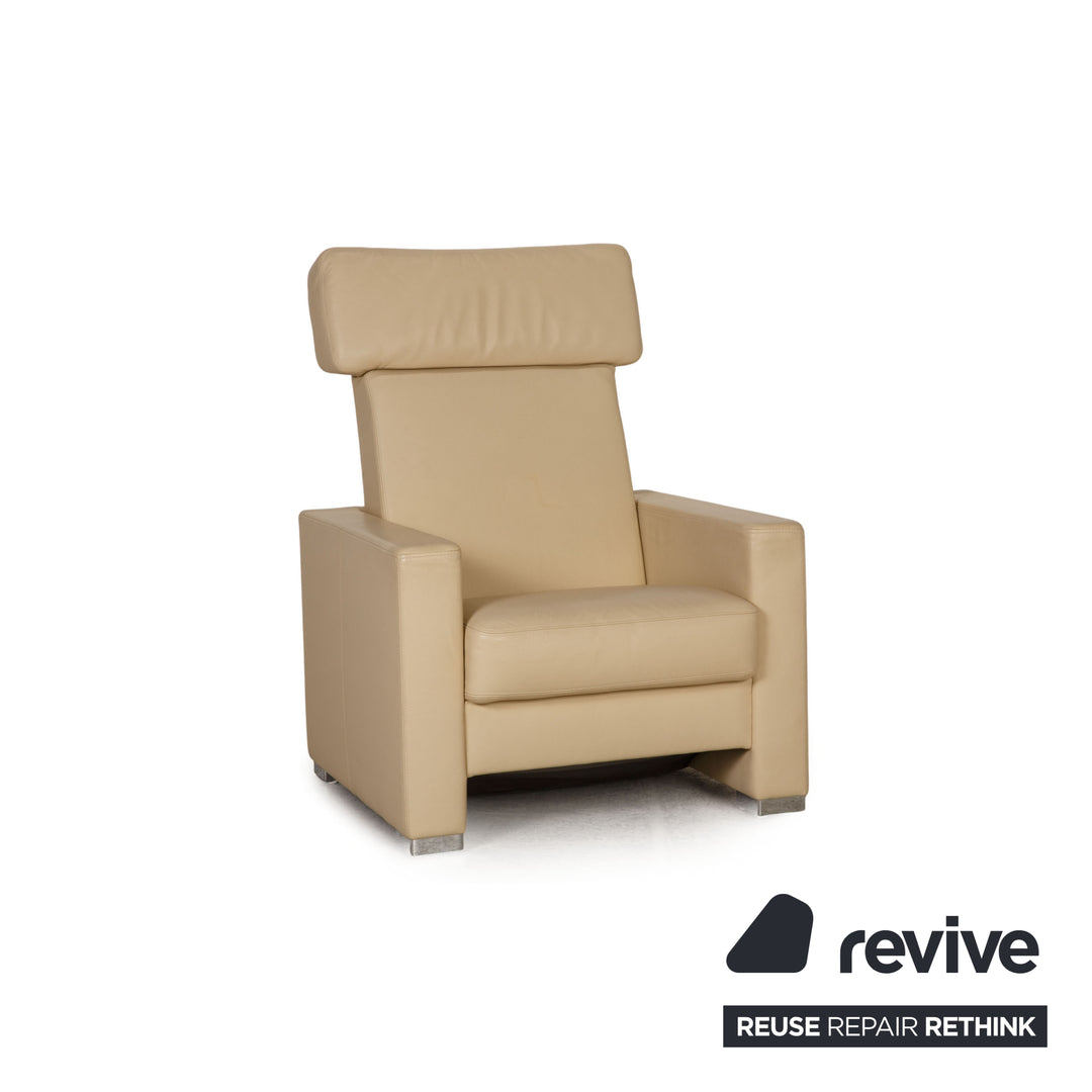 Brühl Francis Leder Sessel Creme Funktion