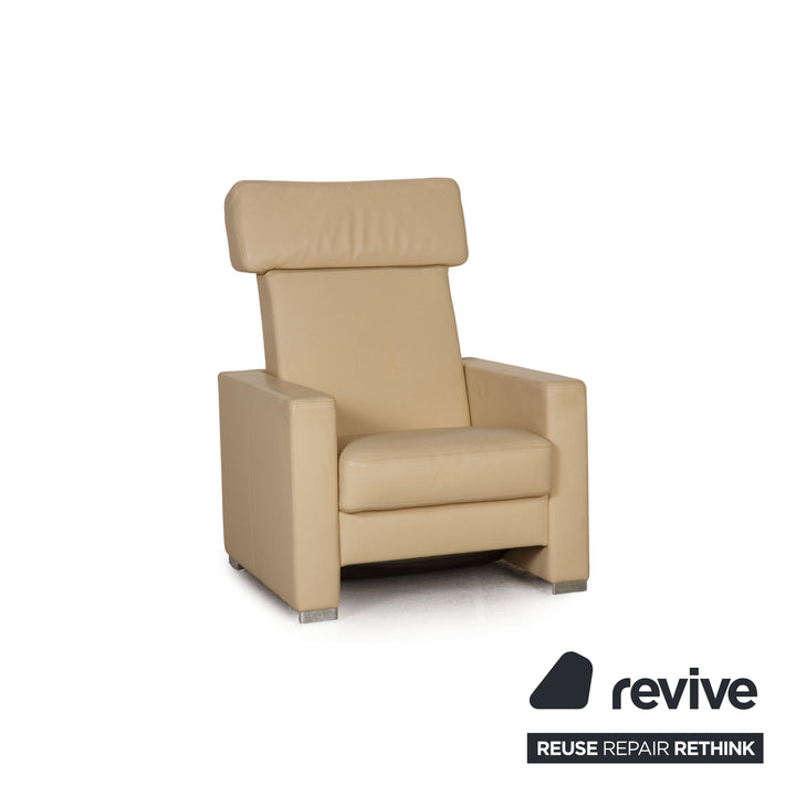 Brühl Francis Leder Sessel Creme Funktion