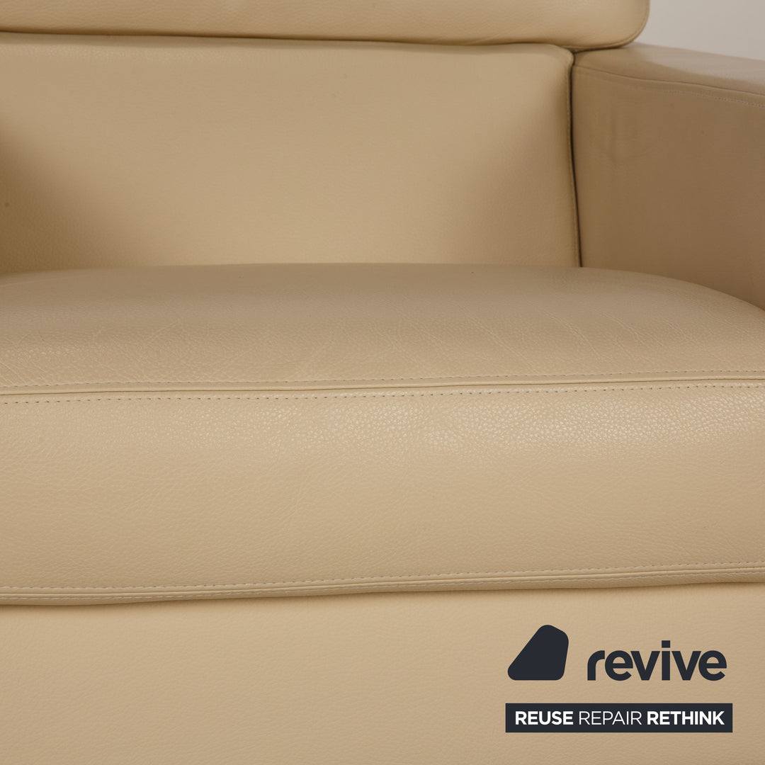 Brühl Francis Leder Sessel Creme Funktion