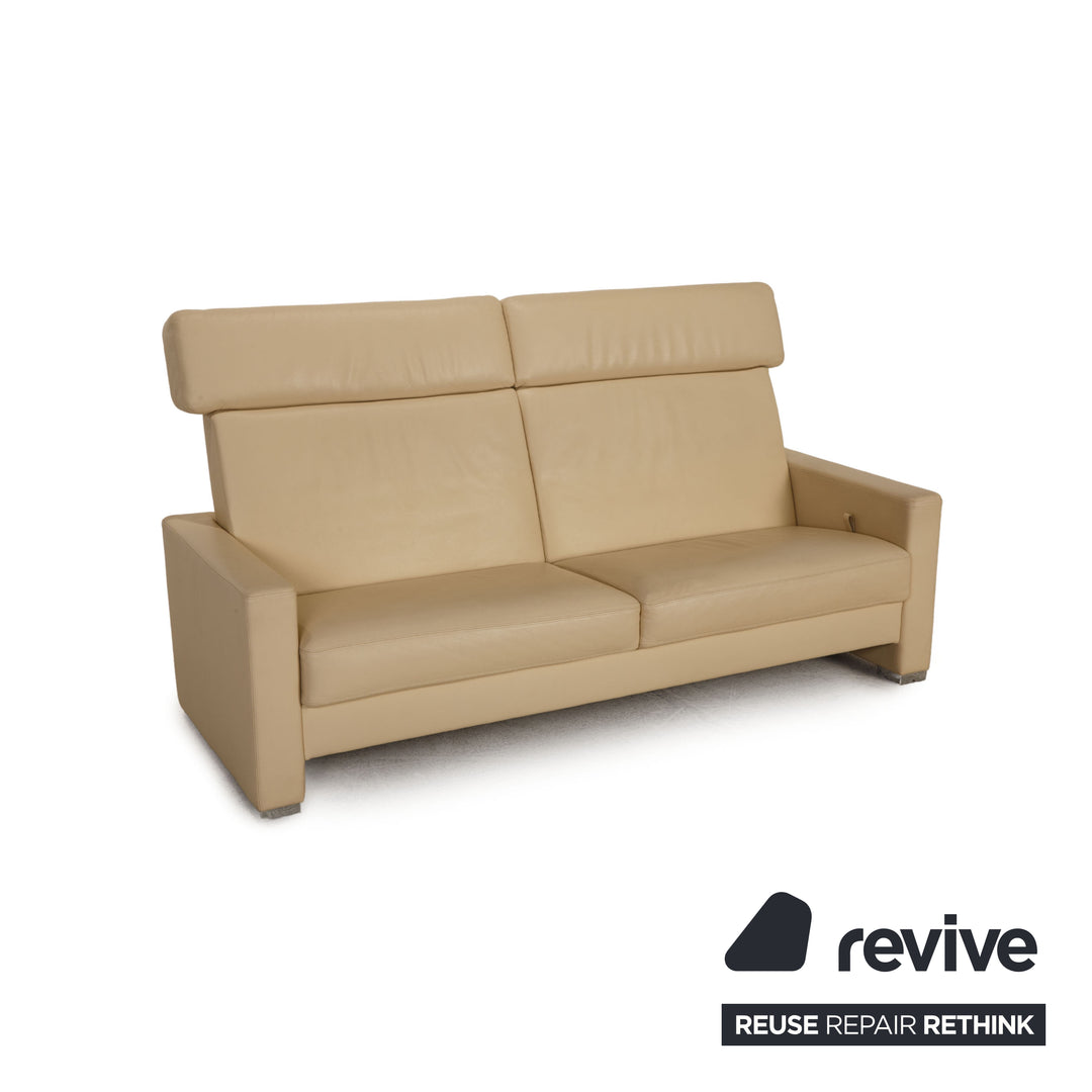 Brühl Francis Leder Sofa Creme Zweisitzer Couch Funktion