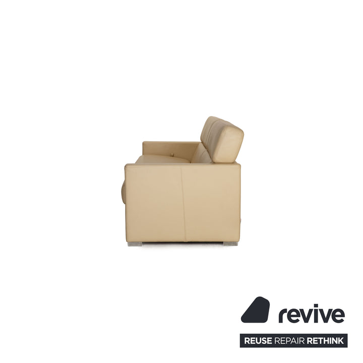 Brühl Francis Leder Sofa Creme Zweisitzer Couch Funktion