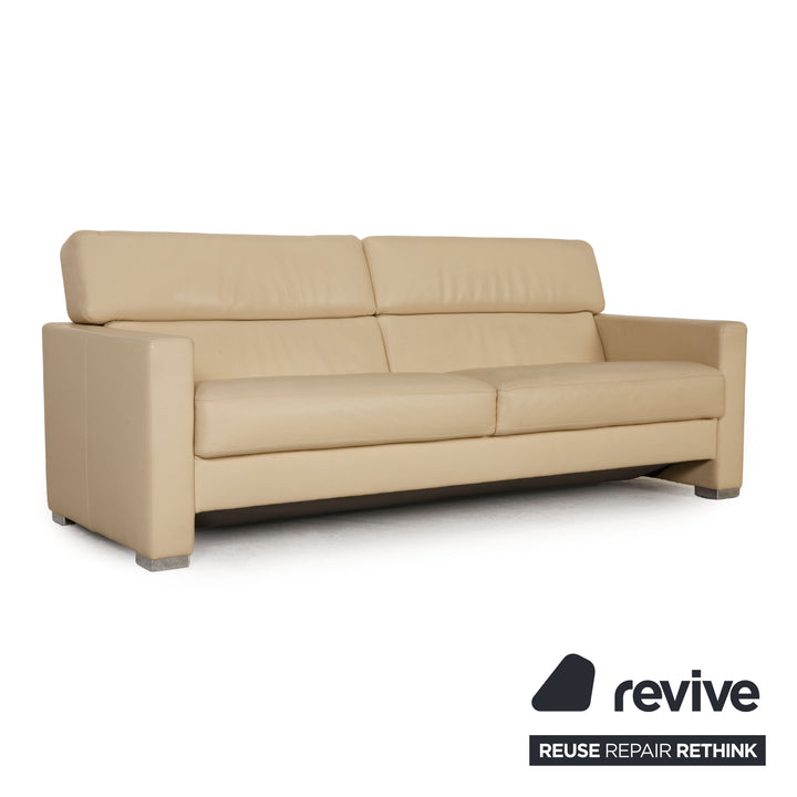 Brühl Francis Leder Sofa Creme Zweisitzer Couch Funktion