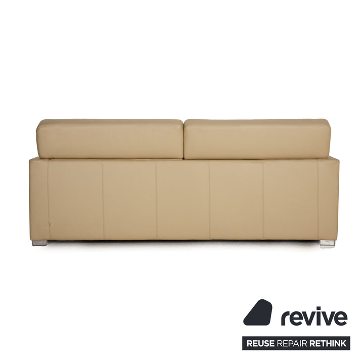 Brühl Francis Leder Sofa Creme Zweisitzer Couch Funktion