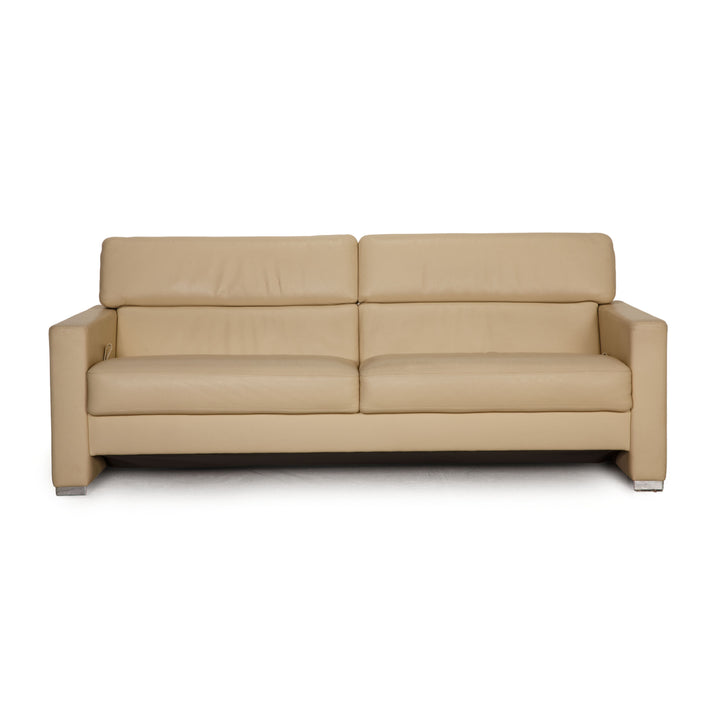 Brühl Francis Leder Sofa Creme Zweisitzer Couch Funktion