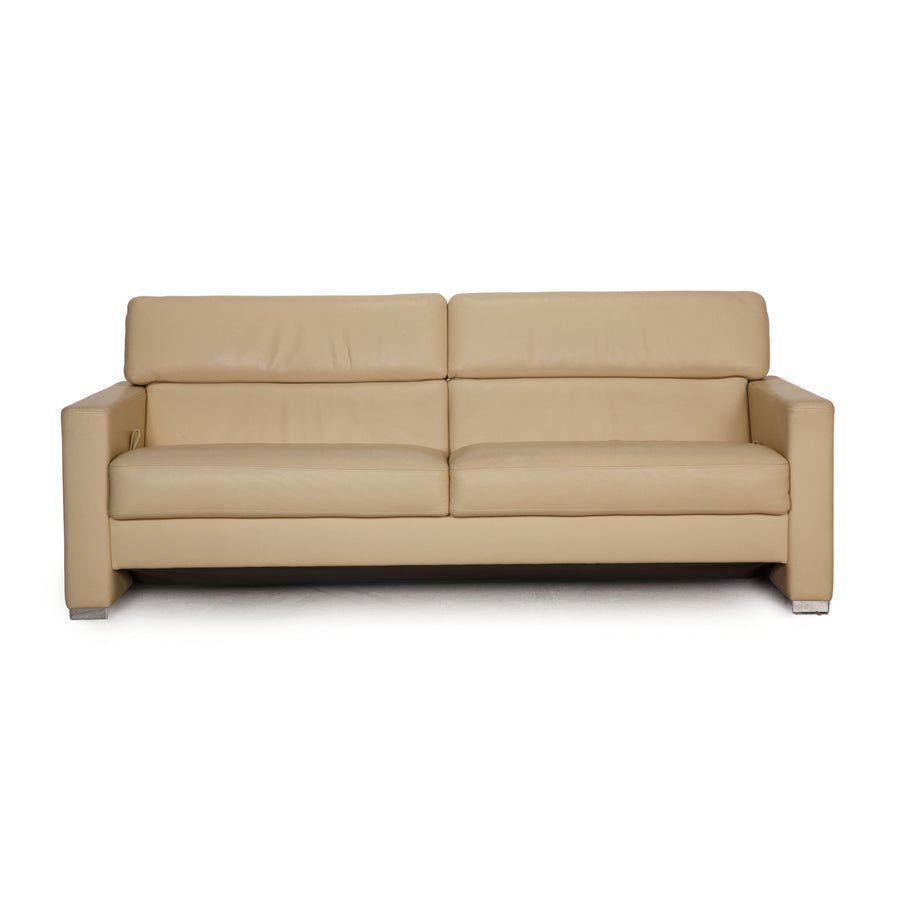 Brühl Francis Leder Sofa Creme Zweisitzer Couch Funktion