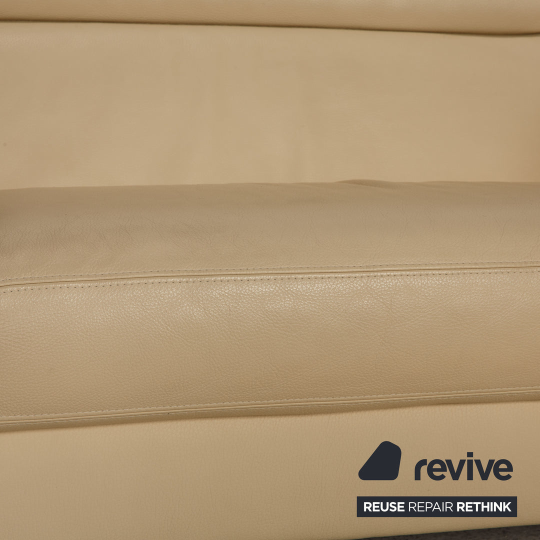 Brühl Francis Leder Sofa Creme Zweisitzer Couch Funktion