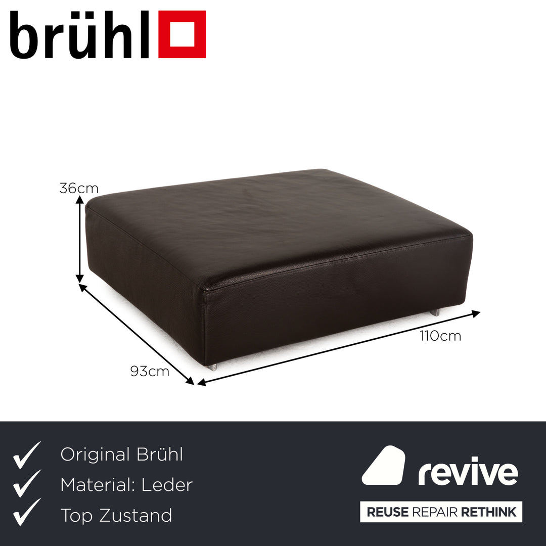 Brühl Leder Hocker Dunkelbraun