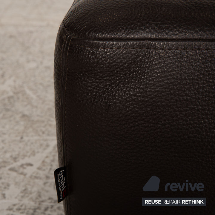 Brühl Leder Hocker Dunkelbraun