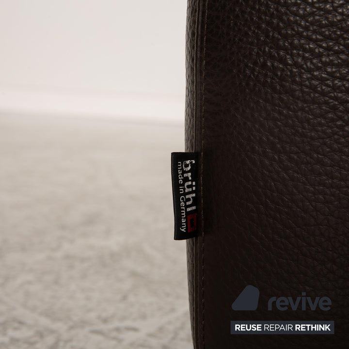 Brühl Leder Hocker Dunkelbraun