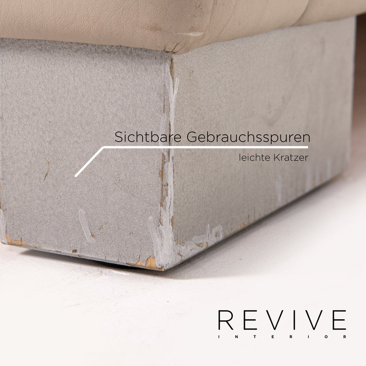 Brühl Leder Sofa Grau Graubeige Zweisitzer Couch #13764