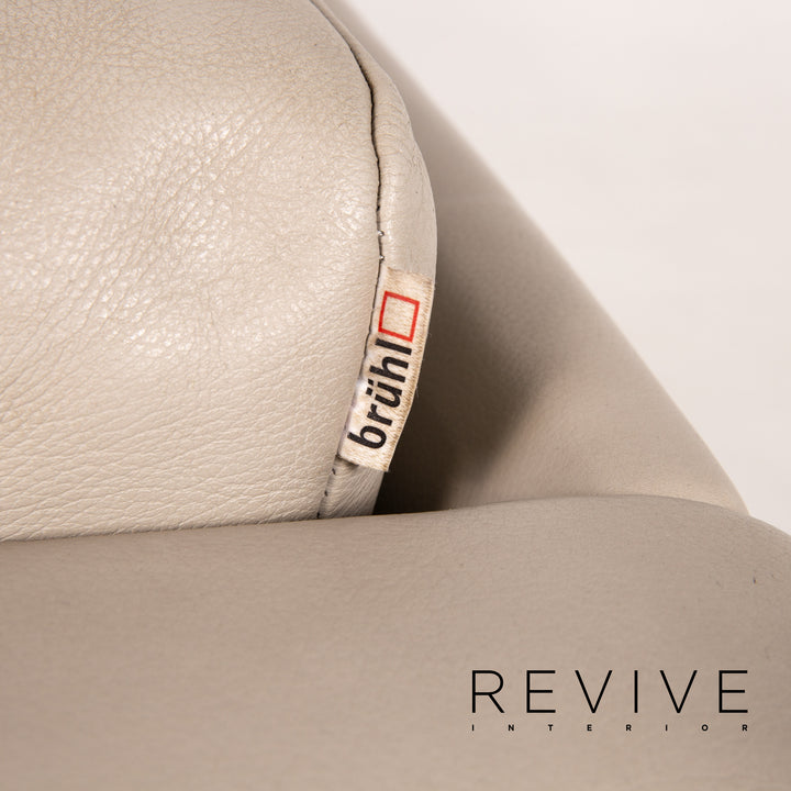 Brühl Leder Sofa Grau Graubeige Zweisitzer Couch #13764