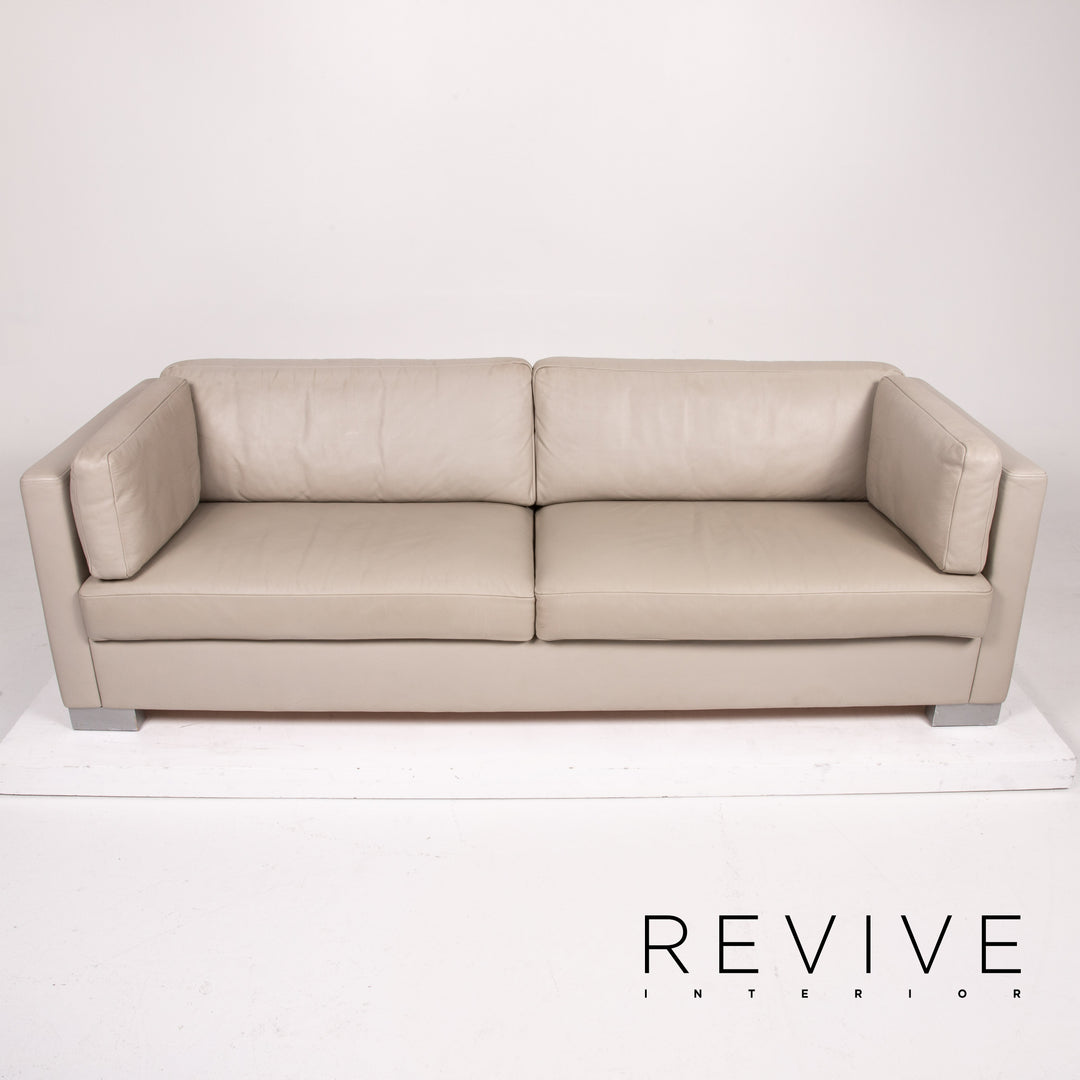 Brühl Leder Sofa Grau Graubeige Zweisitzer Couch #13764