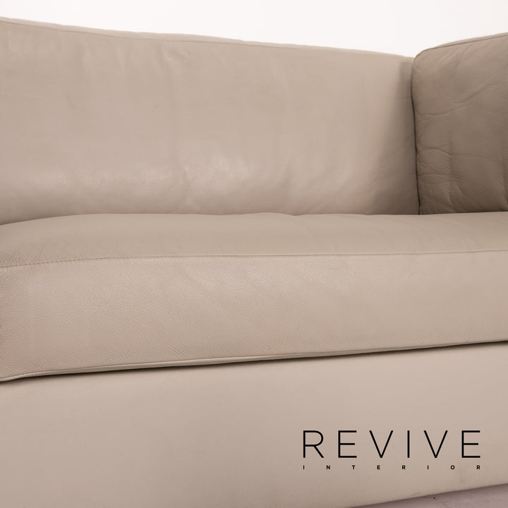 Brühl Leder Sofa Grau Graubeige Zweisitzer Couch #13764