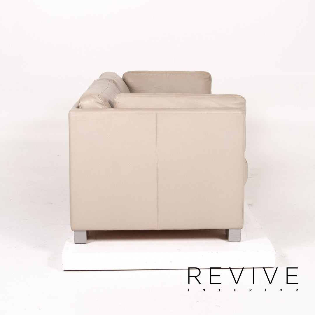 Brühl Leder Sofa Grau Graubeige Zweisitzer Couch #13764