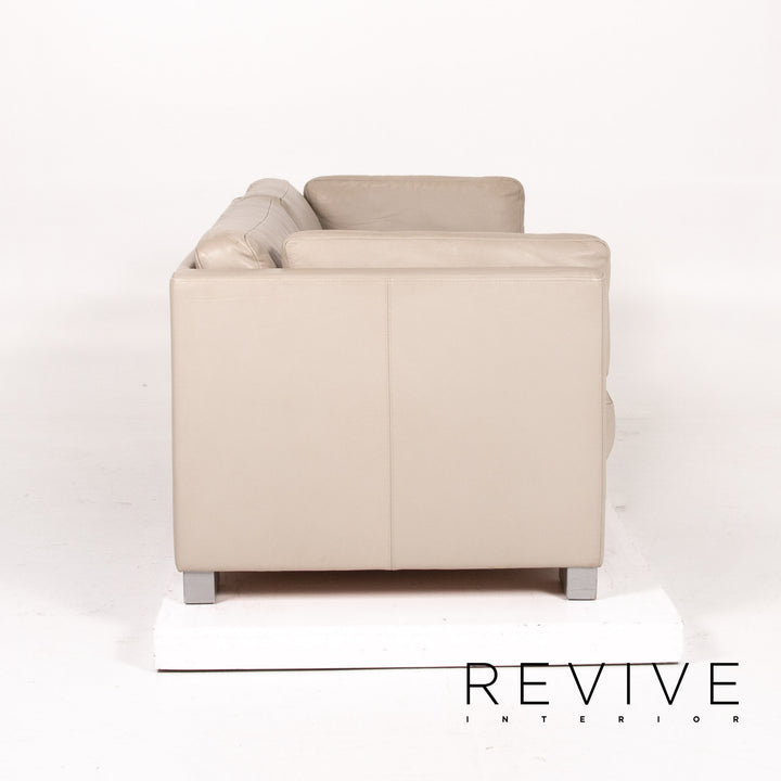 Brühl Leder Sofa Grau Graubeige Zweisitzer Couch #13764