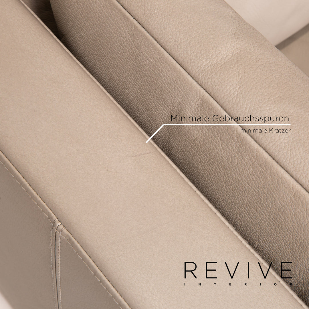 Brühl Leder Sofa Grau Graubeige Zweisitzer Couch #13764