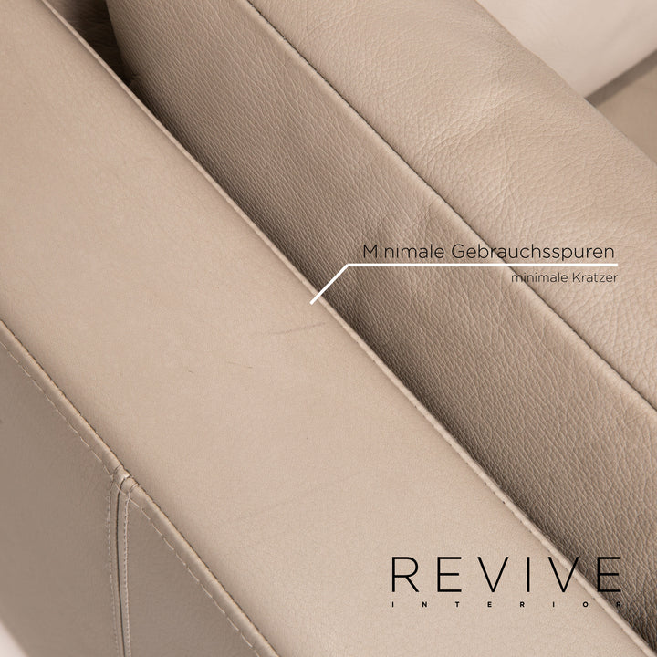 Brühl Leder Sofa Grau Graubeige Zweisitzer Couch #13764