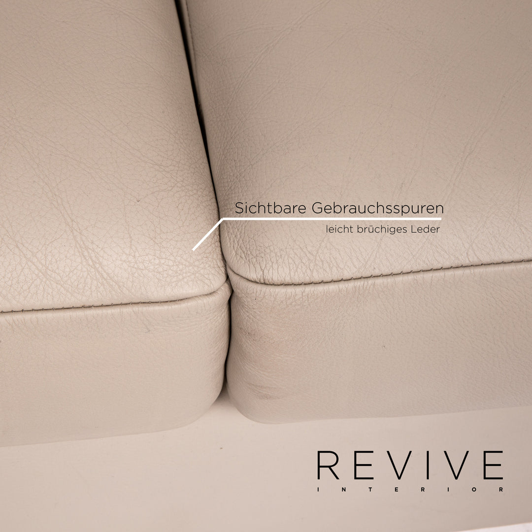 Brühl Leder Sofa Grau Graubeige Zweisitzer Couch #13764