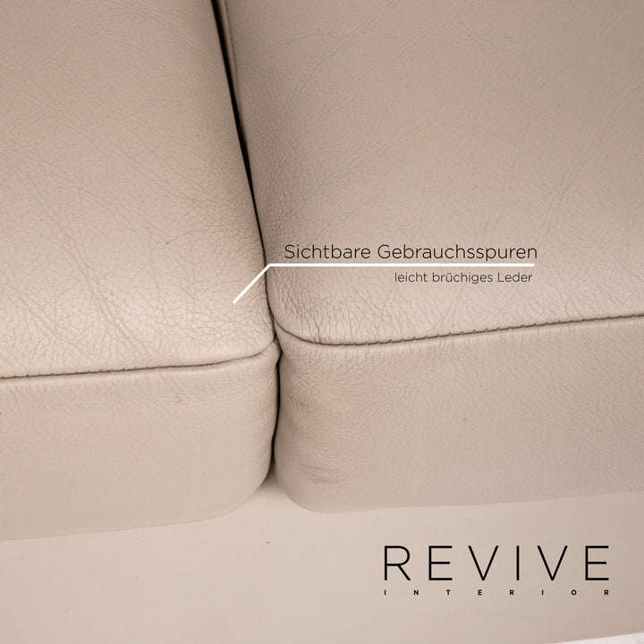 Brühl Leder Sofa Grau Graubeige Zweisitzer Couch #13764