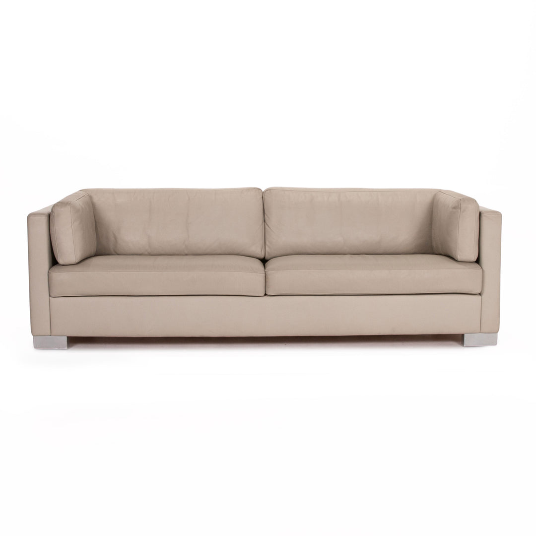 Brühl Leder Sofa Grau Graubeige Zweisitzer Couch #13764