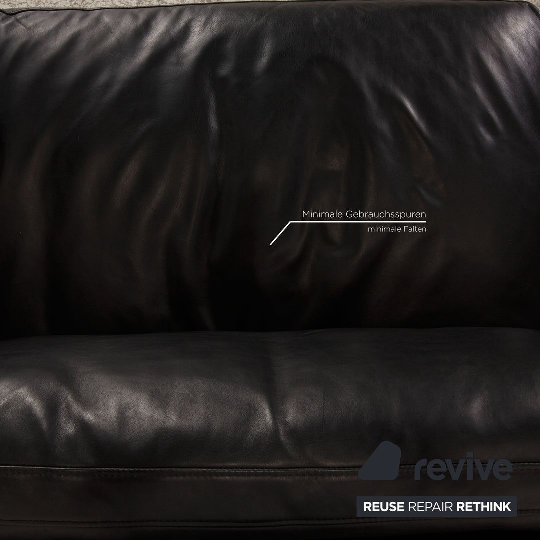 Brühl Leder Sofa Schwarz Zweisitzer Funktion