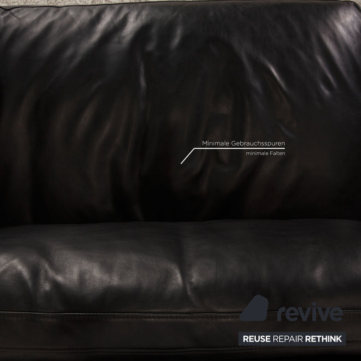 Brühl Leder Sofa Schwarz Zweisitzer Funktion