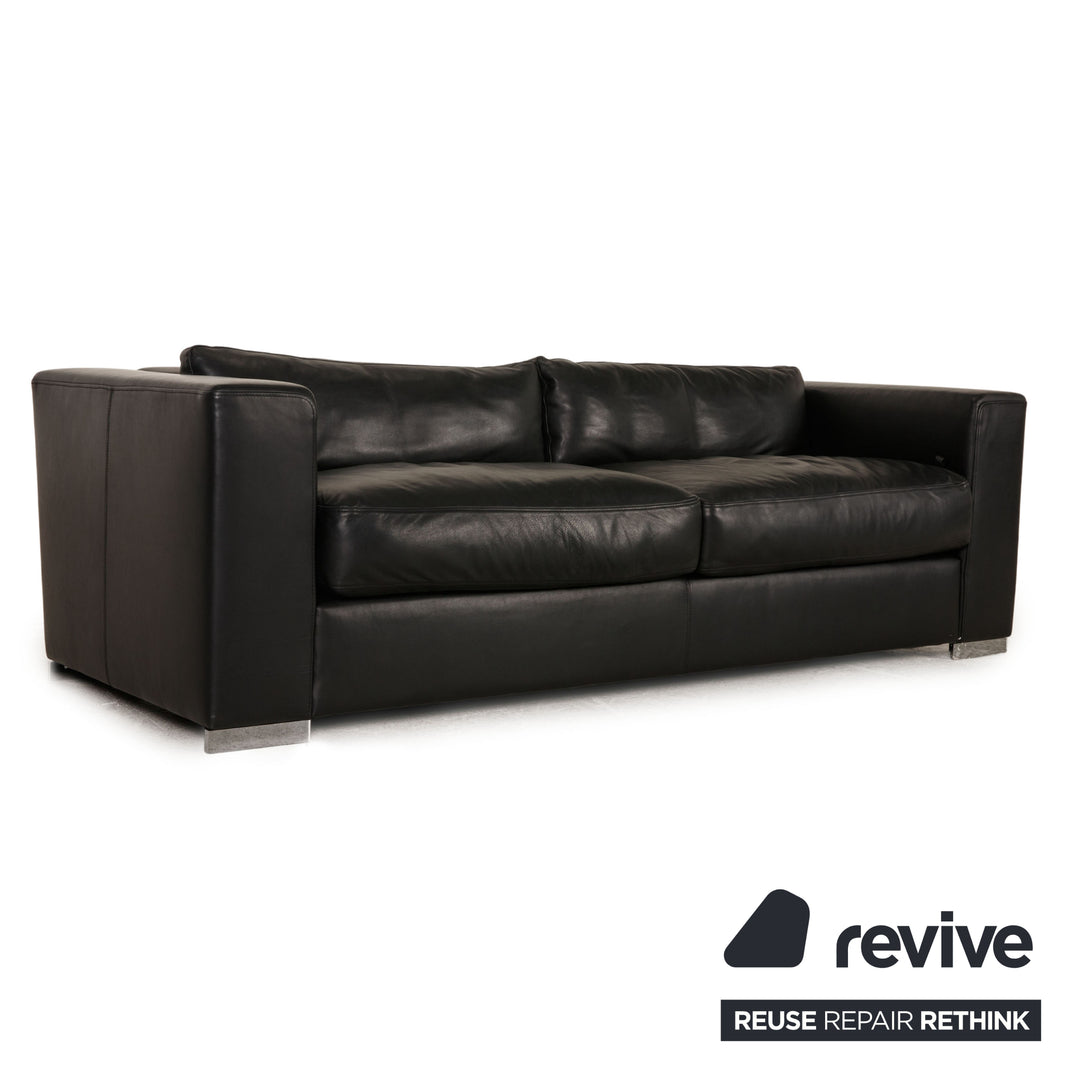 Brühl Leder Sofa Schwarz Zweisitzer Funktion