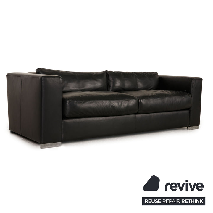 Brühl Leder Sofa Schwarz Zweisitzer Funktion