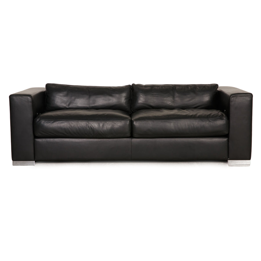 Brühl Leder Sofa Schwarz Zweisitzer Funktion