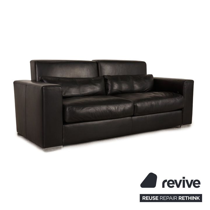 Brühl Leder Sofa Schwarz Zweisitzer Funktion