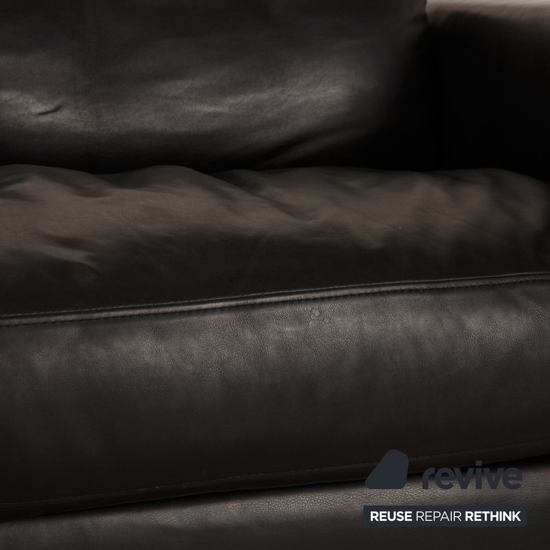 Brühl Leder Sofa Schwarz Zweisitzer Funktion