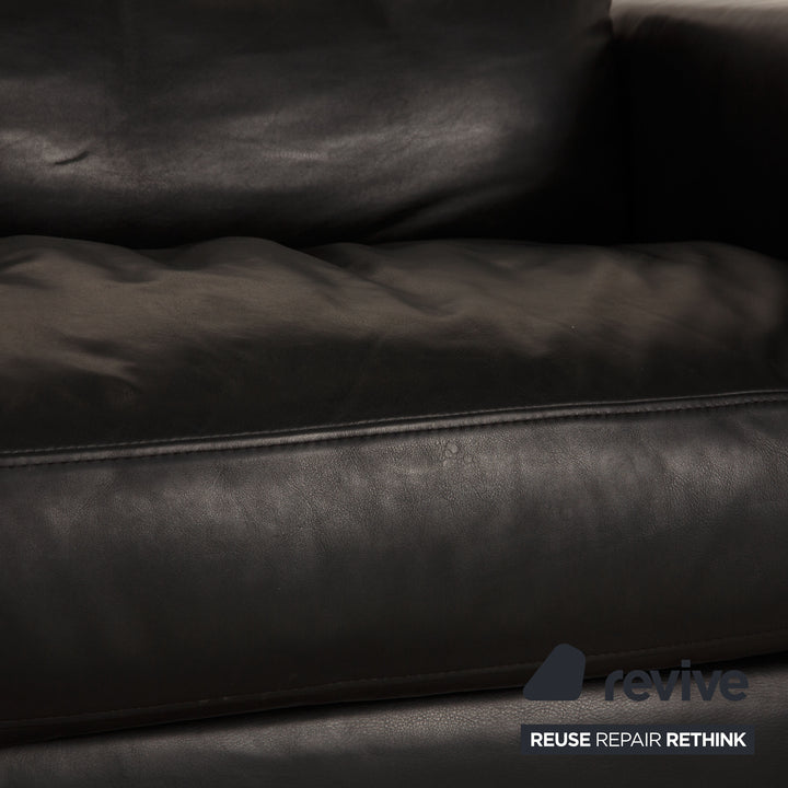 Brühl Leder Sofa Schwarz Zweisitzer Funktion