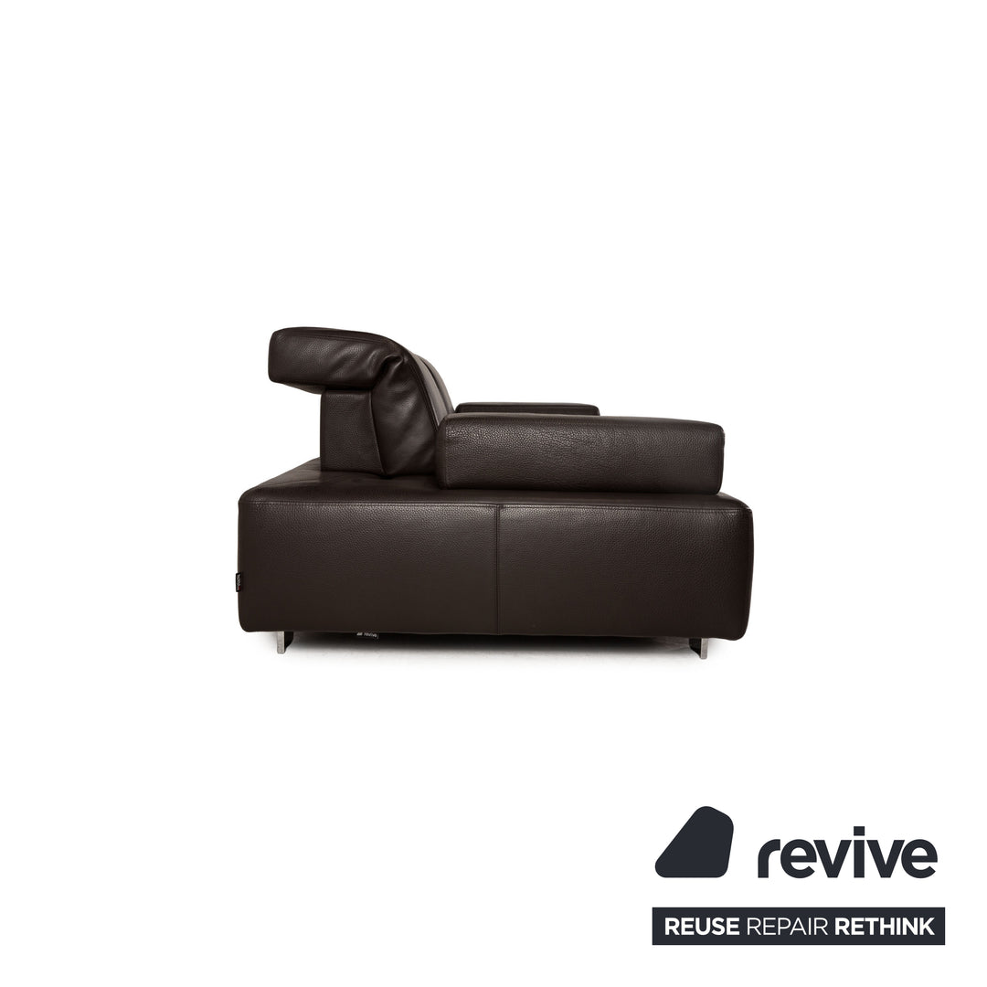 Brühl Leder Zweisitzer Dunkelbraun Sofa Couch Funktion