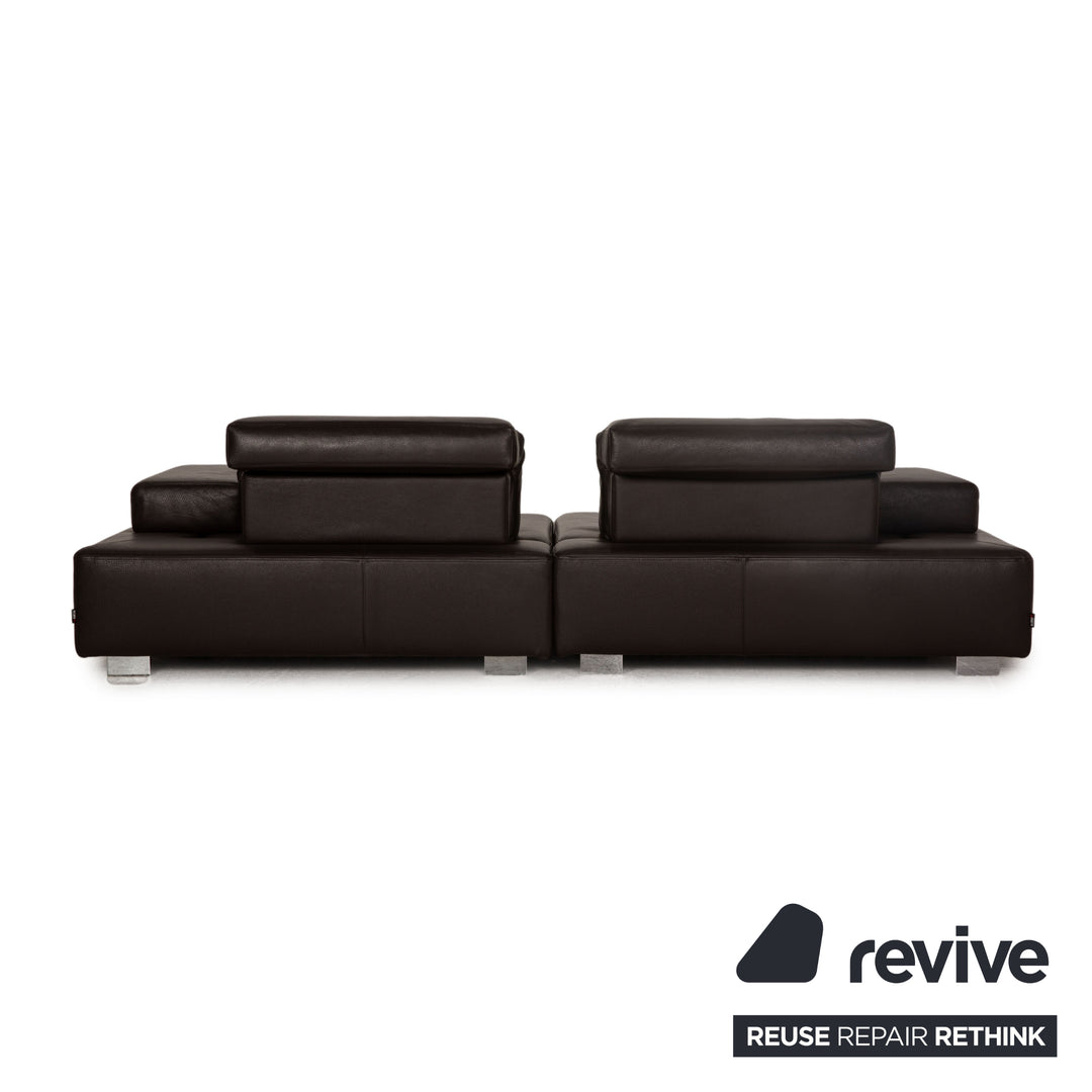 Brühl Leder Zweisitzer Dunkelbraun Sofa Couch Funktion