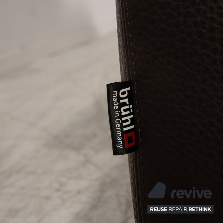 Brühl Leder Zweisitzer Dunkelbraun Sofa Couch Funktion