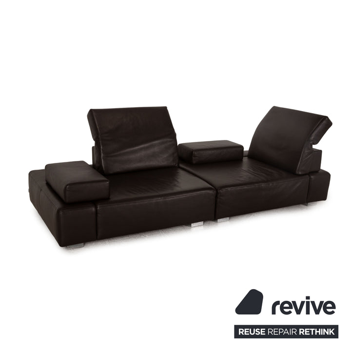 Brühl Leder Zweisitzer Dunkelbraun Sofa Couch Funktion