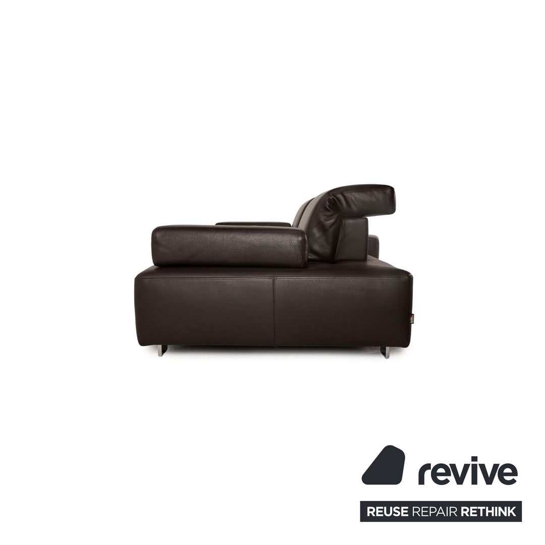 Brühl Leder Zweisitzer Dunkelbraun Sofa Couch Funktion